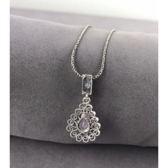 925 Sterling Silver Turkish Filigree Wedding Jewelry Set for Women, HandmadeGift - Picture 6 of 10